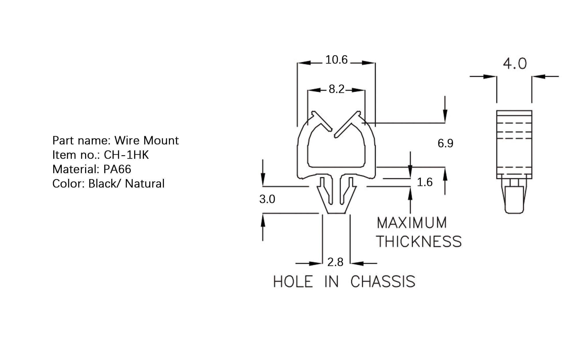 Plastic Wire Mount CH-1HK